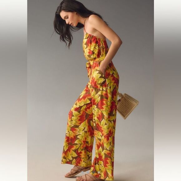 By Anthropologie Farm Rio Fruit Print Jumpsuit - Picture 3 of 4